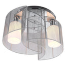 HOMCOM Modern Design Mini Style Flush Mount Ceiling Light with Flush Metal Finish Chandelier for Hallway, Dining Room, Living Room - White
