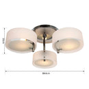 HOMCOM 3 Lights Acrylic Lamp Light Indoor Pendant Chandelier Flush Mount Office Living Room Bedroom-White
