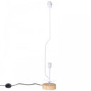 HOMCOM 120H cm Wooden Base Floor Lamp W/Linen Fabric-Cream White |