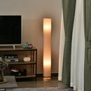 HOMCOM 120H cm Wooden Base Floor Lamp W/Linen Fabric-Cream White |