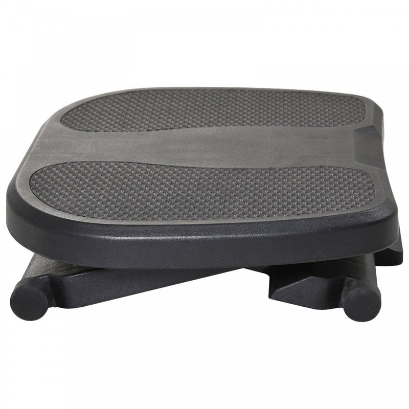 Adjustable Under-Desk Footrest Height Angle Tilt Anti-Slip Pads Thick Plastic Compact Circulation Posture Pressure Relief Home Work Comfort Health Black