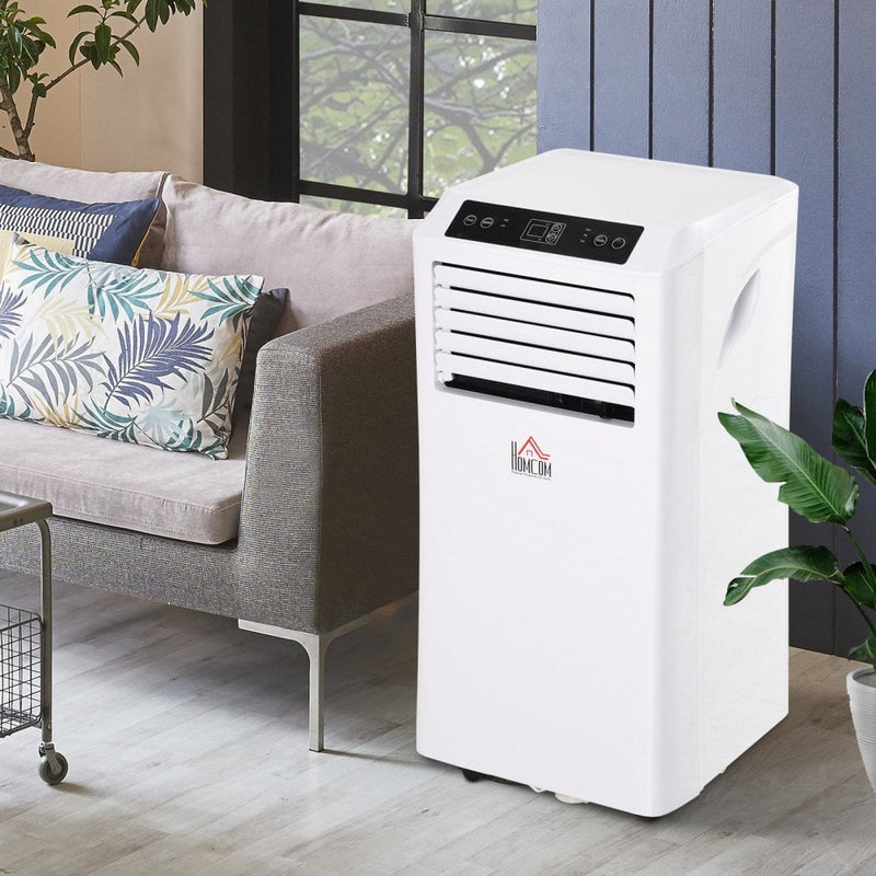 Homcom 10000BTU Portable ABS Air Conditioner w/ Remote Contro lA Energy Efficiency  White