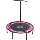 HOMCOM 45"" Mini Round Steel Frame Trampoline w/ Adjustable Handle Pink