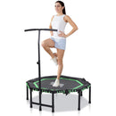 HOMCOM 45"" Mini Hexagon Steel Frame Trampoline w/ Adjustable Handle Green