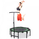 HOMCOM 45"" Mini Hexagon Steel Frame Trampoline w/ Adjustable Handle Green