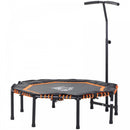 HOMCOM 45"" Mini Hexagon Steel Frame Trampoline w/ Adjustable Handle Orange