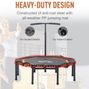 HOMCOM 45"" Mini Hexagon Steel Frame Trampoline w/ Adjustable Handle Orange