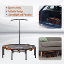 HOMCOM 45"" Mini Hexagon Steel Frame Trampoline w/ Adjustable Handle Orange