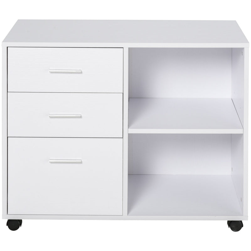 Particle Board Rolling Storage Cabinet White
