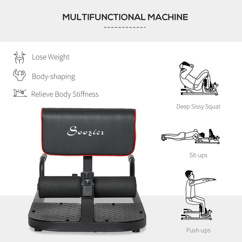 Squat Machine Fitness, 50W x 97D x 45.5-57.5Hcm-Black