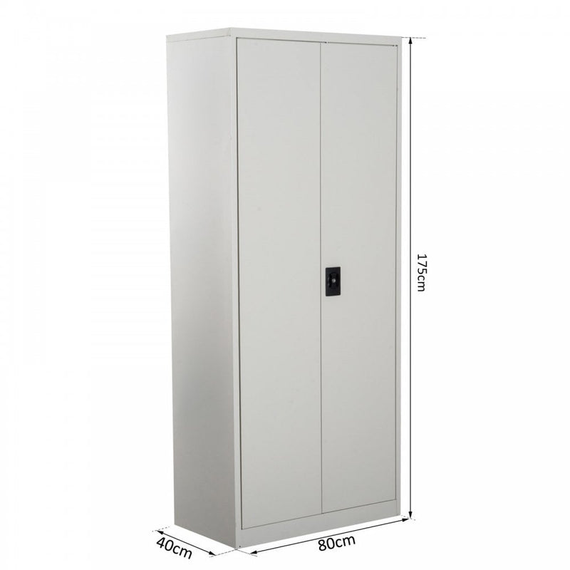 Vinsetto Filing Cabinet 2 Doors 4 Internal Adjustable Lockable Shelves Bookcase Storage Unit 5 Compartments-Cream White