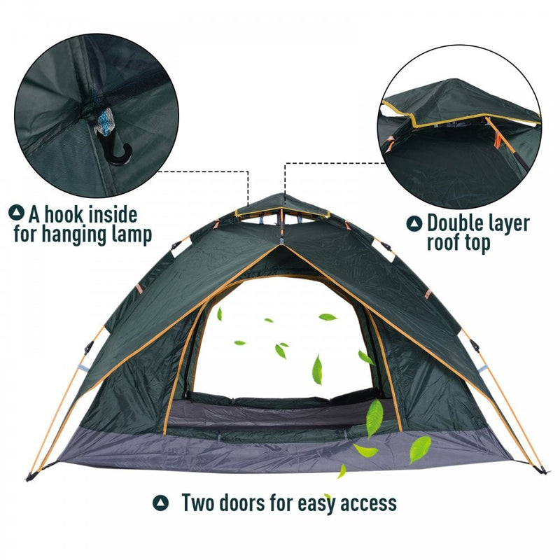 Outsunny Camping Tent - Dark Green
