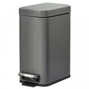 HOMCOM 5L Steel Step Trash Can With Quiet-Closed Lid, Silent And Gentle Open, Oversized Pedal, Back Pull Ring, For Living Room, Kitchen, Dorm, Office Bin Open
