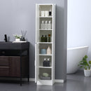 kleankin Tall Mirrored Bathroom Cabinet, Bathroom Storage Cupboard, Floor Standing Tallboy Unit with Adjustable Shelf, White w/Adjustable Shelf