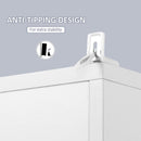 Tall Bathroom Storage Cabinet with Mirror, Freestanding Floor Cabinet Tallboy Unit with Adjustable Shelves, White and