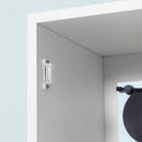 Tall Bathroom Storage Cabinet with Mirror, Freestanding Floor Cabinet Tallboy Unit with Adjustable Shelves, White and