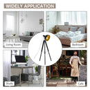HOMCOM Retro Tripod Floor Lamp Height Adjustable Studio Dome Shade Light Wooden Legs-Black/Gold