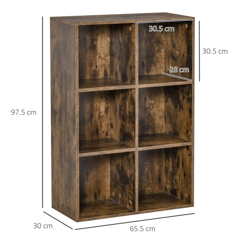 Cubic Cabinet Bookcase Shelves Storage Display for Study, Living Room, Home, office, Rustic Brown Office