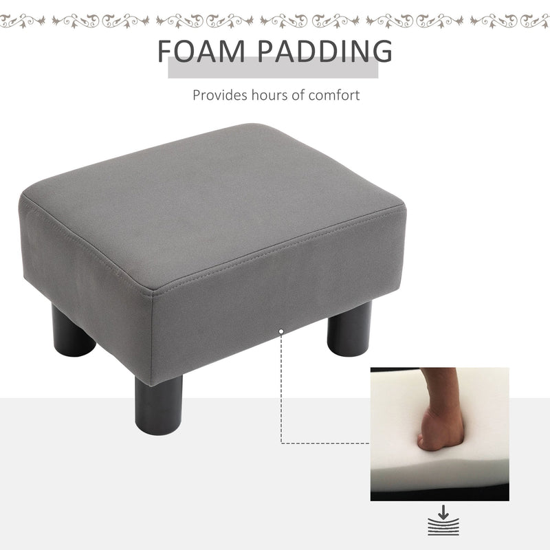 Footstool Foot Rest Small Seat Foot Rest Chair Grey Home Office with Legs 40 x 30 x 24cm Ottoman Footrest Luxury