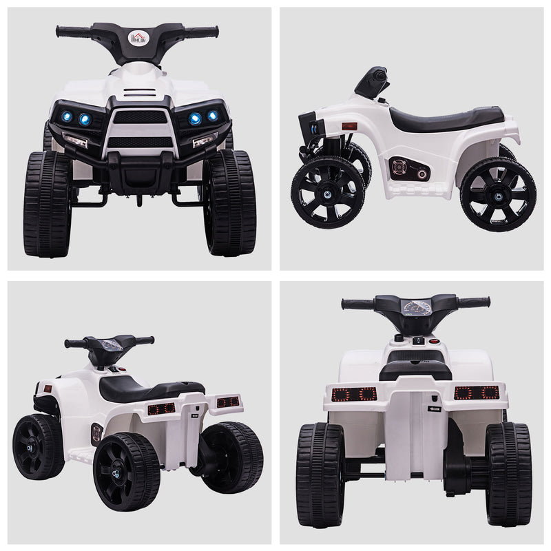 HOMCOM Kids Electric Ride On Quad Bike 6V - Black/White