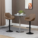 HOMCOM Adjustable Bar Stools Set of 2, Swivel Barstool W/ Footrest Dark Brown