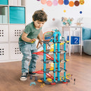 HOMCOM 5-Level Car Parking Garage Toy Race Tracks Car Ramp Set Toddler Car Game