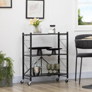 HOMCOM 3-Tier Utility Cart, Rolling Storage Trolley for Kitchen, Living Room