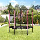 HOMCOM 5.2FT Kids Trampoline w/enclosure Indoor Outdoor for 3-10 Years - Pink