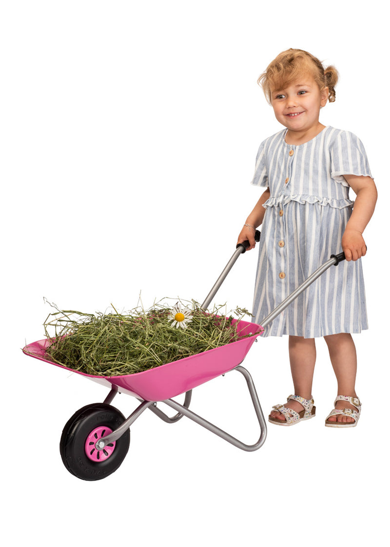 Rolly Toys Child's Pink Metal Wheelbarrow