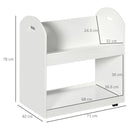 HOMCOM 2-Tier Storage Shelves Kitchen Cart Shelf Unit with Wheels, White