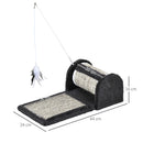 PawHut Cat Scratcher Sisal Scratching Pad Mat Kitten Toy w/Roller Feather Teaser