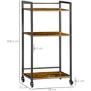 HOMCOM 3-Tier Printer Stand, Utility Cart, Rolling Trolley Adjustable Shelves