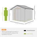Outsunny 9 X 6FT Outdoor Storage Garden Shed Sliding Door Galvanised Metal Khaki