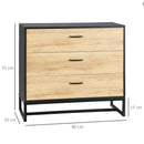 HOMCOM Chest of Drawers, 3 Drawer Unit Storage Cabinet Bedroom Living Room