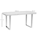 HOMCOM 160 cm Rectangular Dining Table Kitchen Table for 6-8 People White
