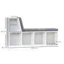 HOMCOM  2 Tier Bookcase w/ Removable Cushions Storage Cabinet for Living Room