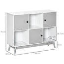 HOMCOM Bookcase, Display Cabinet with 6 Storage Cubes for Living Room Grey