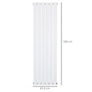 HOMCOM 46 x 160cm Double Panel Vertical Radiator, Water-filled Heater, White