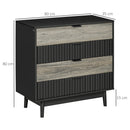 HOMCOM Chest of Drawers, 4 Drawer Storage Cabinet Organiser Bedroom, Grey