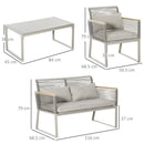 Outsunny 4 PCS Patio PE Rattan Outdoor Sofa Set, Conservatory Furniture Set