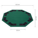 HOMCOM 1.2m/48" Foldable Poker Table Top - 8 Players - Blackjack - Chip - Trays