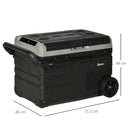 Outsunny 40L Car Refrigerator 12V Portable Freezer w/ Inner LED Light, Wheels