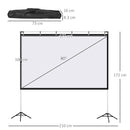 HOMCOM Projector Screen 80 inch Portable 16:9 Projection Screen Indoor Outdoor