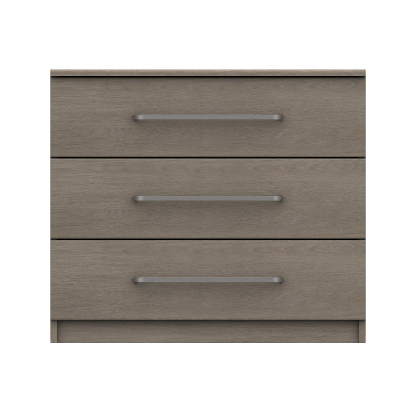 Windsor Ready Assembled Chest of Drawers with 3 Drawers - Beige Grey Oak