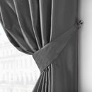 Denver Lined Eyelet Curtains - Charcoal Grey