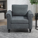 HOMCOM Vintage Armchair Fabric Accent Chair with Gourd-Shaped Rubber Wood Legs