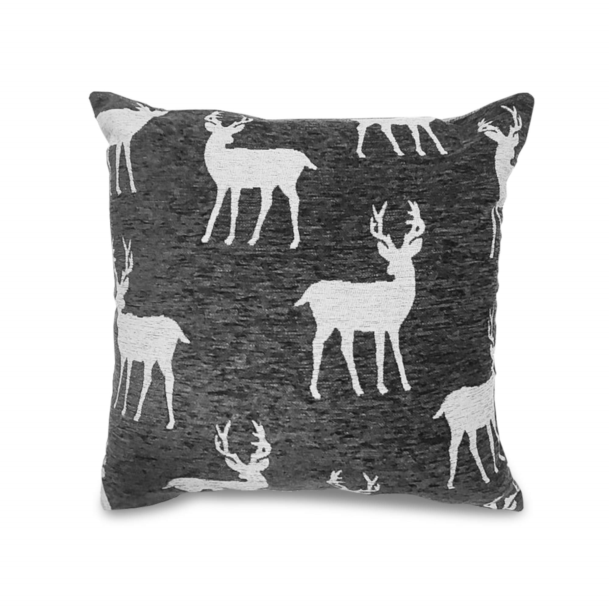 Christmas Cushion Festive Reindeer Charcoal