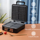 HOMCOM 4 Slice Waffle Maker w/ Deep Cooking Plate Adjustable Temperature1200W