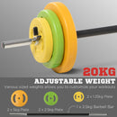 HOMCOM 20kg Weights Barbell Set With Non-slip Handle For Strength Training