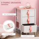 HOMCOM 3 Drawer Chest of Drawers w/ Wooden Top for Kid Room Closet Hallway Pink